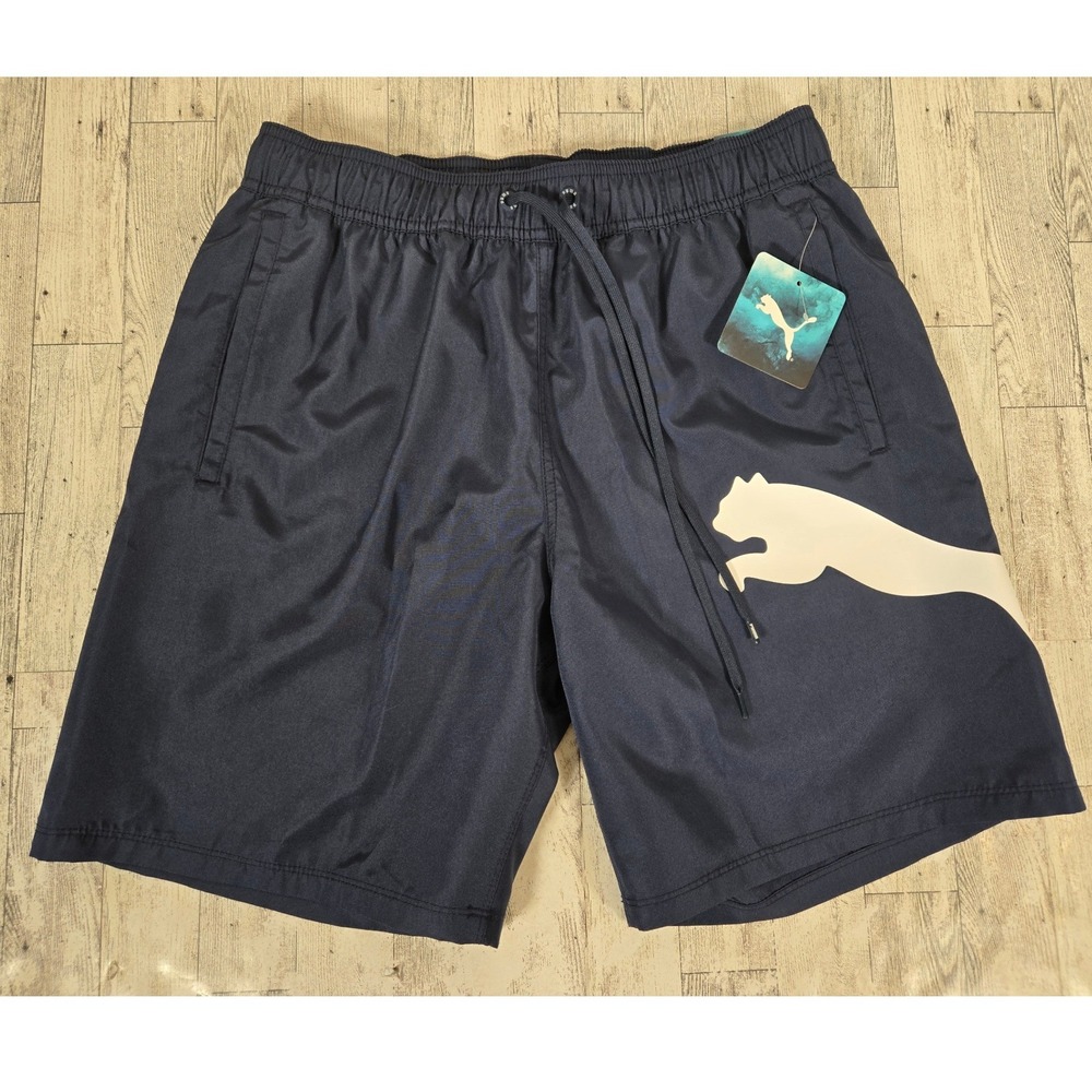 Puma Mens Big Cat Logo Swim Trunks Navy Blue Mesh Lined Pockets SSP23VMS-05910 M